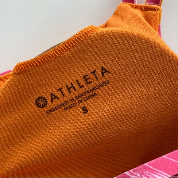 Athleta Kailua South Swell Floral Bikini Top Orange Pink - Picture 7 of 9